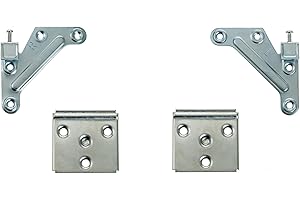 VICHOME Juego colgador para muebles de cocina armarios cabeceros cabezales percheros estantes, escuadra+placa de montaje. Herraje para pared suspendido oculto, montaje resistente(1)