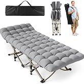 Folding Bed with Mattress, Foldable Camping Bed Cot ,Heavy Duty Outdoor Indoor Bed, Portable Foldable Guest Beds for Camping,