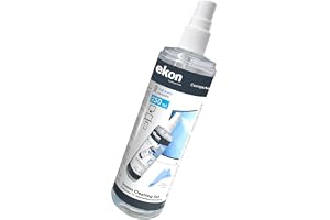 Ekon Display-spray med Mikrofiberduk, 250ml, Rengöringskit för Monitor, Laptop, Kameror, Videokameror, MacBook, TV, Smart TV