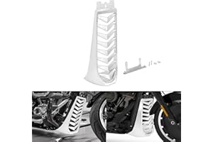 HCmotorku Motorcycle Front Chin Fairing Spoiler Lower Radiator Cover Fit for Harley Softail Street Bob Fat Bob Breakout FXBB FXFB FXBR FXBRS 2018-2024 (Chrome)
