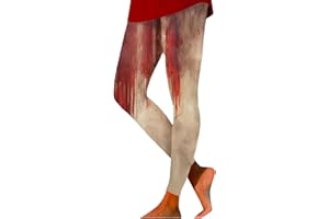 ‎SKFLABOOF Blutigen Messerstichen Halloween Kostüm Damen Leggings - Blickdicht Sportleggins Für Damen Lange Yoga Hose High Waist Leggings Lang Yogahose Festival Spook Haunt