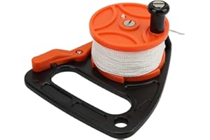 HAOX Dive SMB Reel, Heavy Duty Large Hanle Safety 150ft Scuba Diving Reel Spool for Underwater Diving(Black orange)