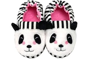 Aggroot Hiver Peluche Pantoufles Fille Pantoufle Garçon Chaussons de Maison Chaudes en Coton Chaussures Maison Pantoufles Animal d'intérieur Souple Antidérapants