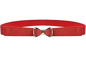 Syuer Damen 1" Breite Schleife Skinny Elastischer Taillengürtel Dehnbarer Gürtel Dünner Gürtel