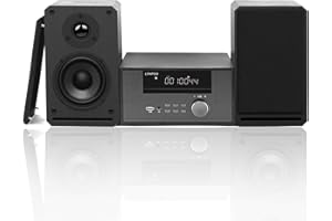 LONPOO Impianto Stereo Casa Sistema 100W Micro hi-fi Compatto con Lettore CD, Bluetooth, Radio FM, USB, Ingresso AUX, Ampio display a LED e pulsante, telecomando