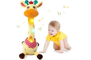 Edencomer Giraffa parlante peluche, giraffa danzante che canta, giocattolo riproduce, controllo del volume, giraffa parlante, regali di compleanno per bambini ragazzi ragazze