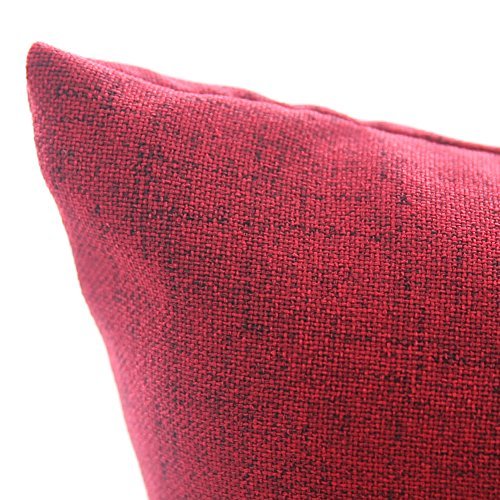 Deconovo 4er Pack zum Sparpreis Leinen Optik Kissenhülle, Kissenbezüge, Sofa Dekokissen Cushion Cover, 40×40 cm, Rot, 4er set - 5
