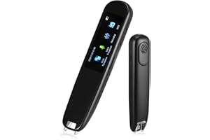 HUUPPHIP Scan Reader Pen, OCR Digital Translator and Reading Pen For Dyslexia Autism Students, Smart Voice Pen Support 112 Language Voice Translation Offline Scanning Reading for Learning Travel, Black