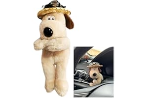 QUVBKZ Autodekoration Hund, Auto-Armaturenbrett-Ornament, Stofftier Hund, Deko Hund,Auto Deko Innen, Auto-Blinker-Wischer-Dekoration, Auto Innenraum Deko, Car Decoration (Strohhut mit Brille)