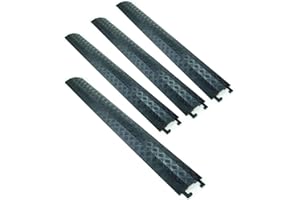 CP CABLE PROTECTOR 4 Stück 1 Kanal PVC Kabelbrücke SCHWARZ Schlauchbrücke Kabelkanal für Fußgänger/Radfahrer/Büro usw.