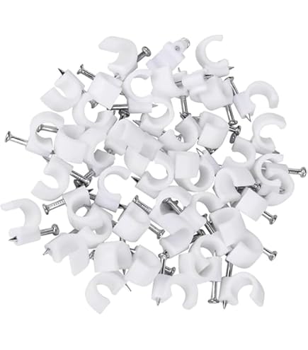 Fermacavi Muro Rotondi Bianchi - Set Da 100 Pezzi Per Cavi Ø 4-12 Mm, Con Chiodino Incluso - Foto 5