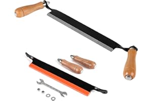 SWAWIS 250mm Zugmesser für Holz, Gerade, Reifmesser mit Ergonomischen Holzgriffen und Klingenschutz, Rindenschäler Scharfer für Holzbearbeitung， Zusammenbau Erforderlich(10'')