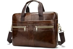 Xieben Leather Shoulder Messenger Bag Briefcase for Men Women Travel Outdoor Business Office School Hangbag Laptop Pack Crossbody Sling Pouch Daypack