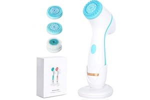 WINGFLY Gesichtsreinigungsbürste Wasserfest Gesichtsbürste Elektrische Reinigungsbürste mit 2 Stufige Rotations Geschwindigkeiten USB Hautreinigende Bürste für Körper Tiefenreinigung Sanfte Exfoliation (Blau)