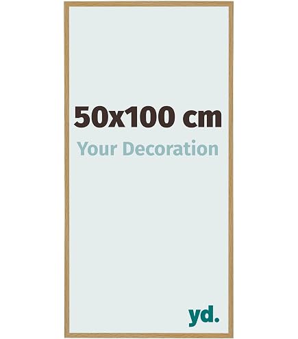 Cadre Photo Mural 50x100 Cm - Bois Blanc 3cm | Avec Verre Plexi