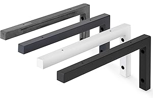 HOLZBRINK 2X Wandkonsole Weiß für Waschtisch, Design und stabil Waschtischhalterung oder Winkel für Wandregal, Waschbecken Unterbau Wandmontage für waschtischplatte, 300x150 mm