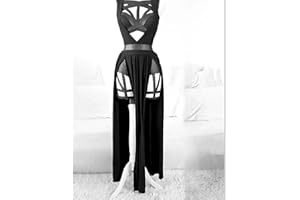 AYAZER 3er-Set Damen-Kleider mit Brustpolstern, Gothic-Sexy-Dessous-Party-Kostüme, rotes Bandage-Schnitt-Damen-Set