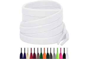 Puzeam 2 Paires de Lacets Plats pour Baskets, 8 mm de Large, Lacets Chaussures pour Chaussures, Sneakers et Chaussures de Sport