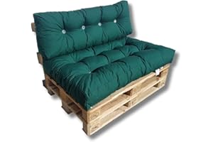 ‎NATALIA SPZOO Natalia Spzoo Palettenkissen Set für Palettenmöbel Sitzkissen und Lehne passend für Paletten 120 x 80 cm (Grün)