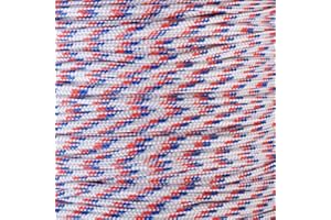 West Coast Paracord Paracorde 425 (3 mm) 100 % nylon pour tactique, artisanat, survie, utilisation générale (rouge, blanc et bleu, 7,6 m)