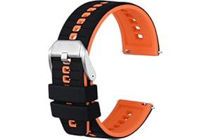 Anbeer Bracelet de montre en silicone, 18mm 20mm 22mm 24mm Bracelet de montre en caoutchouc à déclenchement rapide pour hommes femmes, remplacement souple, 8 couleurs au choix