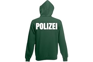 Shirt-Panda Herren Polizei Hoodie · Druck Brust & Rücken Reflex · Polizist Kapuzenpullover · Kapuzenpulli für Polizeibeamte · Wachtmeister Kapuzensweater ·
