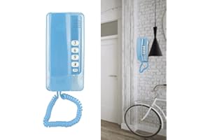 HEAYZOKI Kabelgebundenes Festnetztelefon, Festnetztelefonerweiterung, Wand- oder Schreibtischhalterung, Keine Anrufer-ID, Keine Batterie erforderlich, für Hotel, Familie, Büro usw.(Blau)