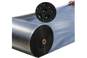Bâche d'étang en HDPE sans Danger ni pour Les Poissons Membrane de Jardin ni pour Les Plantes,Doublure D'étang Noir résistante aux UV et aux intempéries Étang Liner,d'épaisseur 0.2 mm (3×7m)