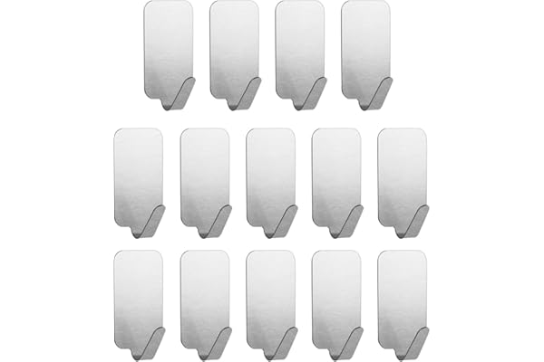 flintronic 14 Pièces Crochet Adhesif Mural, Crochets Adhesifs, Crochet Mural Serviette Sans Perçage Acier Inoxydable, pour Cuisine, Salle de Bains, Suspendre Manteau, Serviette, Décorations Clés