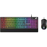 Rampage KM-9858 JAZZY V2 RGB Aydınlatmalı Gaming Oyuncu Klavye Mouse Set, Siyah, USB, 12800 DPI