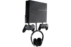 NYMUS Wall Mount for PS4, Stealth Wall Mount for PS4 Original (Old Model), with Detachable 2 Controller Holder & Headphone Hanger, Mount on The Wall or on The Back of The TV