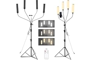 AiknowFoto Tatoo Lampe, Wimpernlampe, Kosmetiklampe Studiobeleuchtung mit Stativ & Handy-Halter für Make-up, Wimpern, Augenbrauen, Tattoo, Maniküre, Stream, Produktfotografie