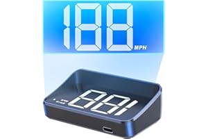 MSMXCS M2 Heads Up Display Car HUD Speedometer Projector GPS Digital Speedometer MPH Display Wireless Speed Meter Auto LED Large Fon Windscreen Projector 10Hz Refresh Rate USB Plug Play for All Cars