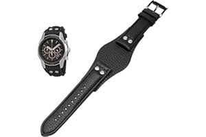 ONECMN Echtes Leder-Armband für Fossil CH2592 CH2564 CH2565 CH2891CH3051 Armband 22 mm Männer Tablett Gurt mit Nieten-Stil