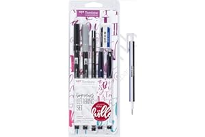 ‎TOMBOW Tombow LS-Beg Lettering Set Beginner 5 Stifte mit Radierer und präzisem Radierstift, inklusive Anleitung, Designed von Frau Hölle