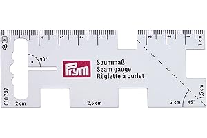 Prym Calibro, Plastic, Bianco, 4 x 10,5 cm mit cm-Skala, Transparent