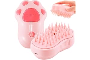 ZONJIE Brosse à vapeur pour chat, brosse électrique rechargeable pour chat avec vapeur, peigne de massage par pulvérisation pour animaux de compagnie, brosse de toilettage pour chats