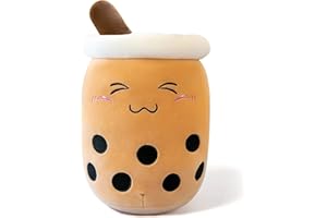shownicer Plüschtier Stofftier Boba Tea 35cm, Kuscheltier Plüschkissen Spielzeug, Schmusetier Bubble Tea, Weiches Umarmungskissen für Zuhause, Kreatives Geschenk Gefüllt für Kinder Mädchen Jungen