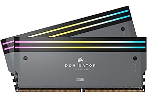 CORSAIR DOMINATOR TITANIUM RGB DDR5 32GB (2x16GB) DDR5 6000MHz CL30 AMD EXPO Intel XMP iCUE Compatible Computer Memory – Grey (CMP32GX5M2B6000Z30)