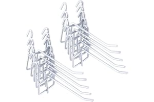 Sourcemall Gancio in acciaio inox con staffa a parete con staffa a parete con gancio per pannello per supermercato 30 pezzi (4 pollici)