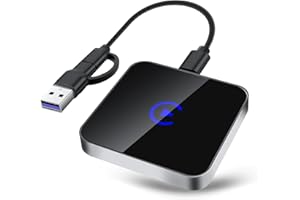 CHARM FOCUS Wireless Carplay Adapter UK, 2024 2-in-1 Upgrade Car Play Wireless & Android Auto Adapter, Convert Wired CarPlay to Wireless Carplay Adapter Compatible with Most Car Brands, Auto-Connect, Plug & Play