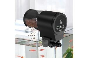 Aquarium Automatic Fish Feeder: Vacation Timer Feeder for Fish Tank Electric Adjustable Auto Fish Food Dispenser 0.03 Gal /100ml (Black)