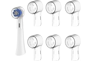 Kisstta 6 sztuk pokrowców na szczoteczki do zębów, kompatybilne z końcówkami Oral B IO, nakładka ochronna do IO, błyszczące białe, delikatne czyszczenie, przezroczyste