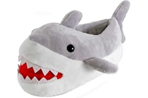 Lora Dora Boys Novelty Shark Plush Slippers Kids Infants 3D Animal Character Booties