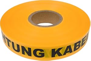 PROlac Beschriftungen Trassenwarnband 250m Länge x 40mm Breite - Achtung Kabel Schwarz/Gelb Trassenband Warnband Erdkabel