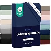 Dreamzie - Fitted sheet 16 x 200 cm - 100% microfibre - soft | Dark Blue &middot; High Height 35 cm &middot; OEKO-TEX Certified &middot; For High