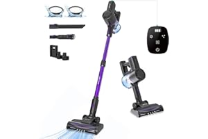 Vactidy V8 Pro 25Kpa Aspiradora Sin Cable, Menor Ruido Escoba Aspiradora Sin Cable,Autonomía 40 Mins, Batería Extraíble, Cuatro Etapas de Filtración, 3-en-1 Aspirador Vertical para Mascota, Suelo