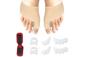 DAILISHA 9PCS Big Toe Corrector und Hallux Valgus Zehenspreizer Protection Kit inklusive orthopädischer Bunion Splint Bunion Pads Zehentrenner Spannbänder Hammer Toe Corrector für Männer und Frauen