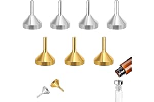 CALLYSONIC Lot de 7 mini entonnoirs en métal - Petit entonnoir de remplissage pour transvaser et remplir des liquides, des parfums, des huiles essentielles (or-argent-2)