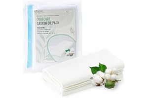 CURECARE 2PCS Cotton Flannel for Castor Oil Pack, Pack D'Huile de Ricin Réutilisable et Très Absorbant, Castor Oil Pack Wrap Crée une Compresse de Chaleur Apaisante pour le Foie, L'abdomen, Les articulations